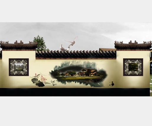 中式園林圍擋